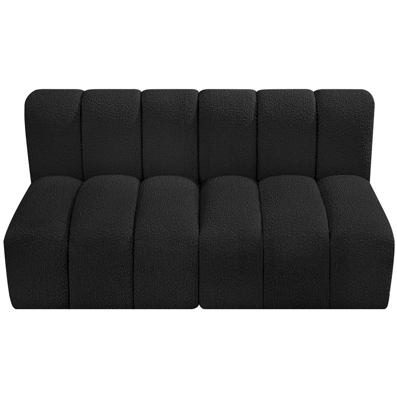 Meridian Furniture Arc Black Boucle Fabric Modular Sectional