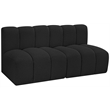 Meridian Furniture Arc Black Boucle Fabric Modular Sectional