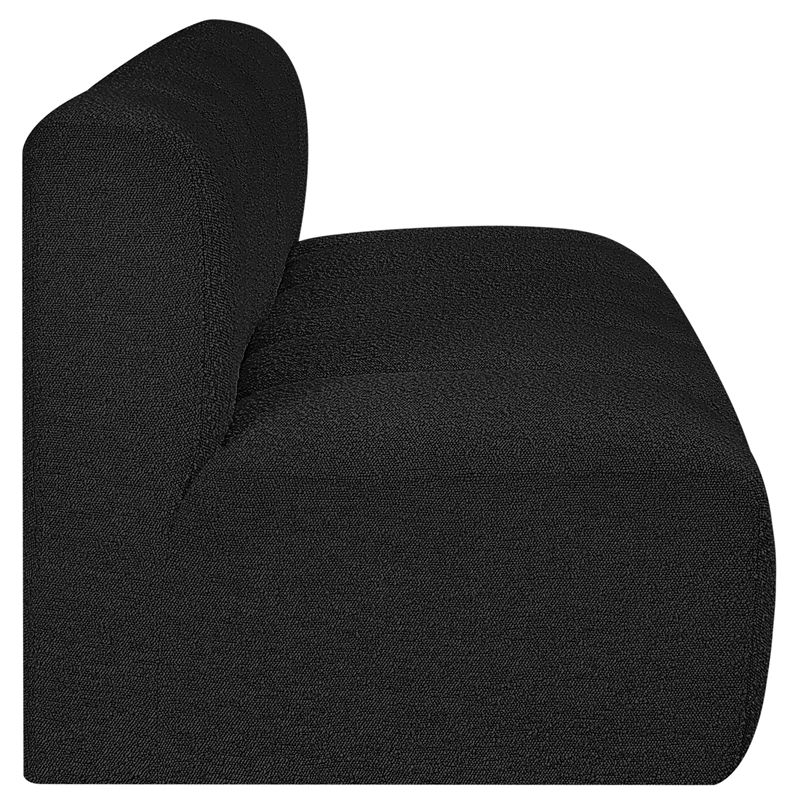 Meridian Furniture Arc Black Boucle Fabric Modular Sectional
