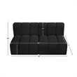 Meridian Furniture Arc Black Boucle Fabric Modular Sectional