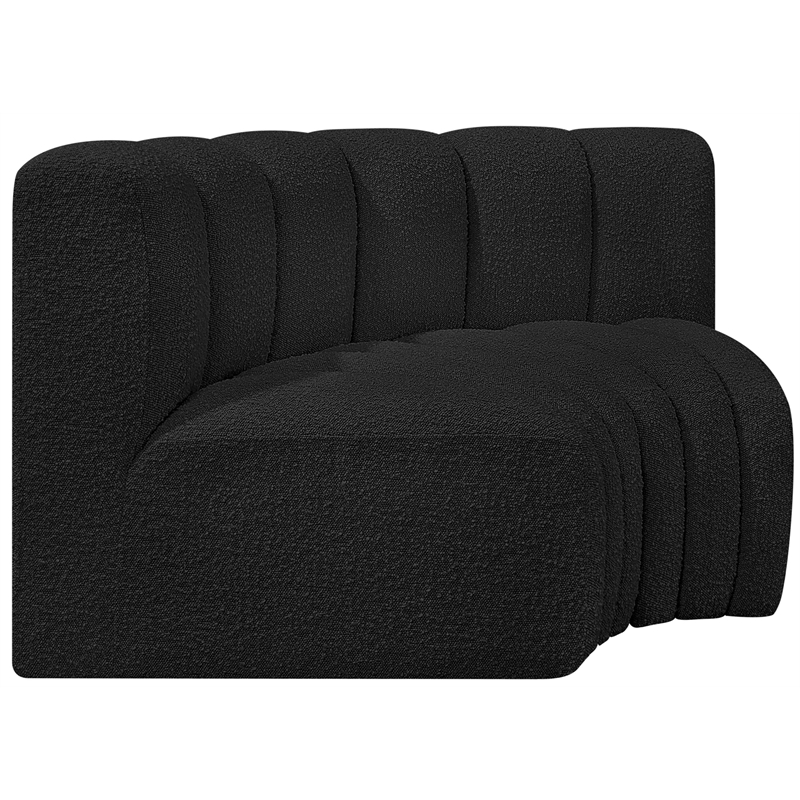 Meridian Furniture Arc Black Boucle Fabric Modular Sectional