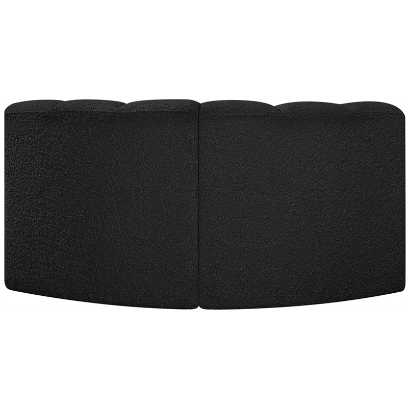 Meridian Furniture Arc Black Boucle Fabric Modular Sectional