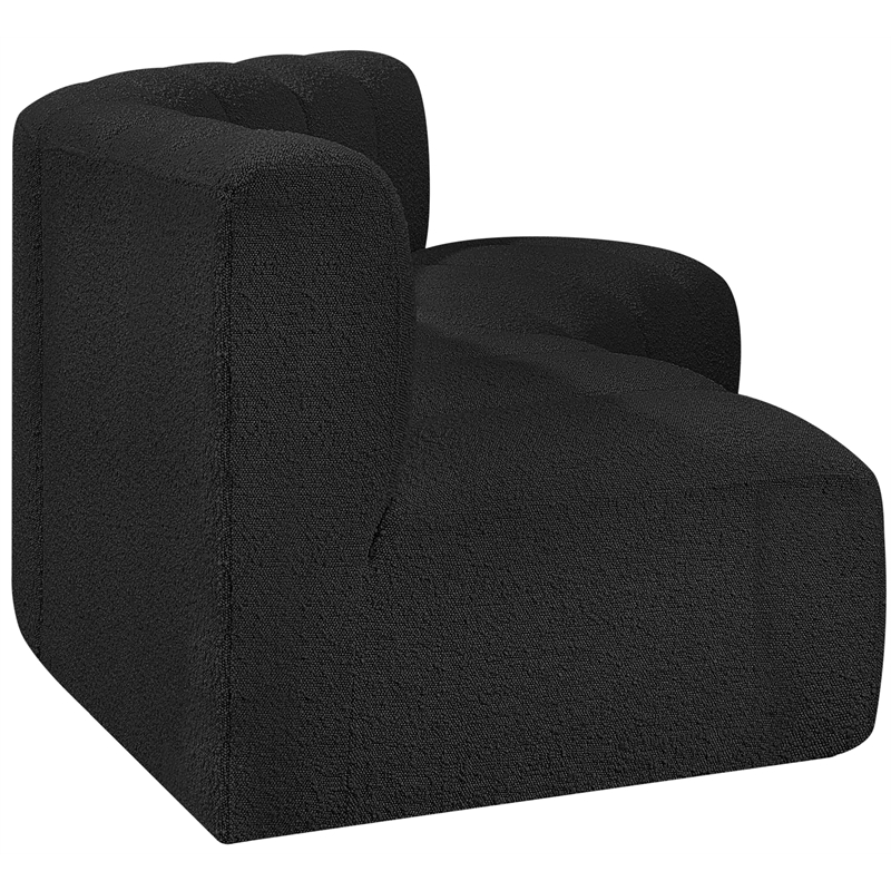 Meridian Furniture Arc Black Boucle Fabric Modular Sectional