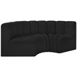 Meridian Furniture Arc Black Boucle Fabric Modular Sectional
