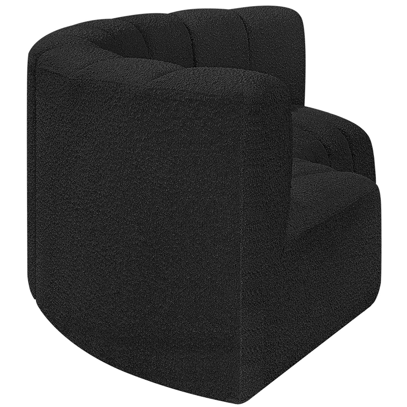 Meridian Furniture Arc Black Boucle Fabric Modular Sectional