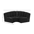 Meridian Furniture Arc Black Boucle Fabric Modular Sectional