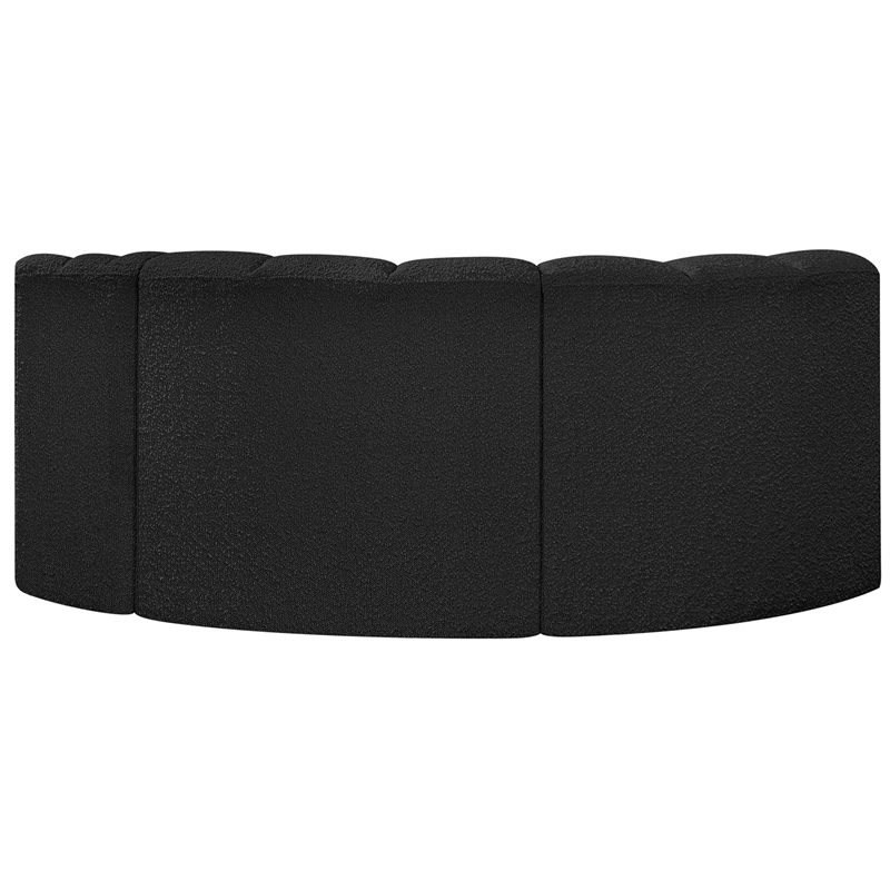 Meridian Furniture Arc Black Boucle Fabric Modular Sectional