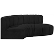 Meridian Furniture Arc Black Boucle Fabric Modular Sectional