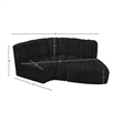 Meridian Furniture Arc Black Boucle Fabric Modular Sectional