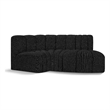Meridian Furniture Arc Black Boucle Fabric Modular Sectional