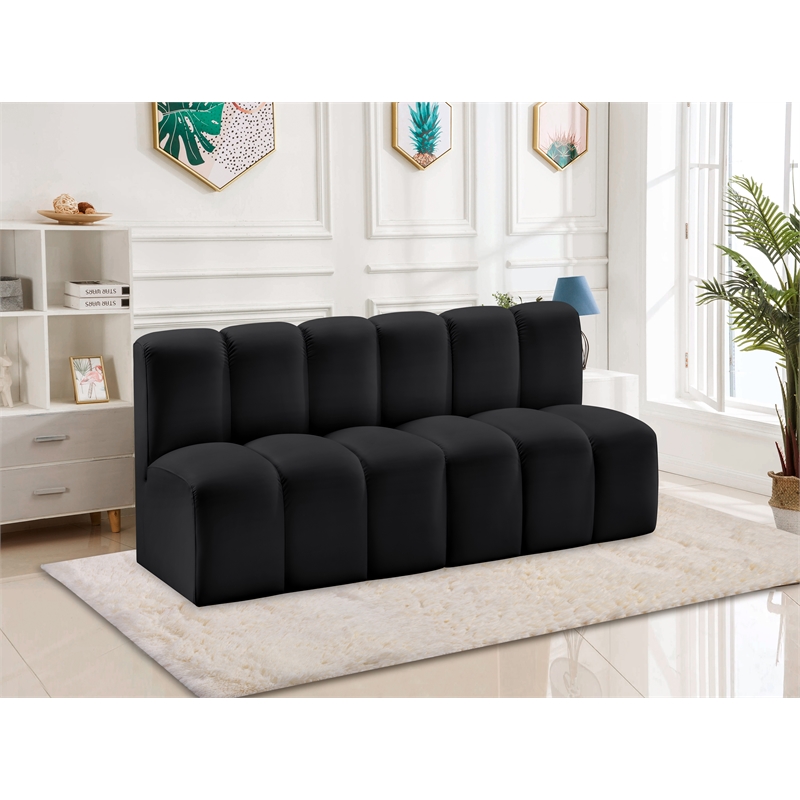 Meridian Furniture Arc Black Vegan Leather Modular Sectional