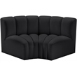 Meridian Furniture Arc Black Vegan Leather Modular Sectional