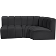 Meridian Furniture Arc Black Vegan Leather Modular Sectional