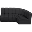 Meridian Furniture Arc Black Vegan Leather Modular Sectional