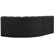 Meridian Furniture Arc Black Vegan Leather Modular Sectional