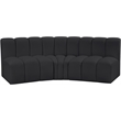 Meridian Furniture Arc Black Vegan Leather Modular Sectional