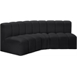 Meridian Furniture Arc Black Vegan Leather Modular Sectional