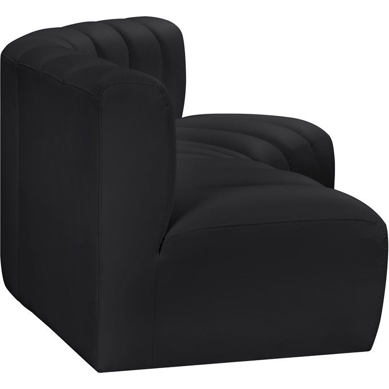 Meridian Furniture Arc Black Vegan Leather Modular Sectional
