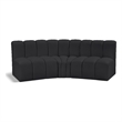 Meridian Furniture Arc Black Vegan Leather Modular Sectional