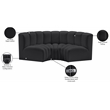 Meridian Furniture Arc Black Vegan Leather Modular Sectional