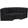 Meridian Furniture Arc Black Vegan Leather Modular Sectional