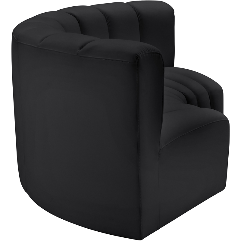 Meridian Furniture Arc Black Vegan Leather Modular Sectional