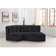 Meridian Furniture Arc Black Vegan Leather Modular Sectional