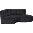 Meridian Furniture Arc Black Vegan Leather Modular Sectional