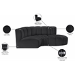 Meridian Furniture Arc Black Vegan Leather Modular Sectional