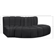 Meridian Furniture Arc Black Vegan Leather Modular Sectional