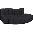 Meridian Furniture Arc Black Vegan Leather Modular Sectional