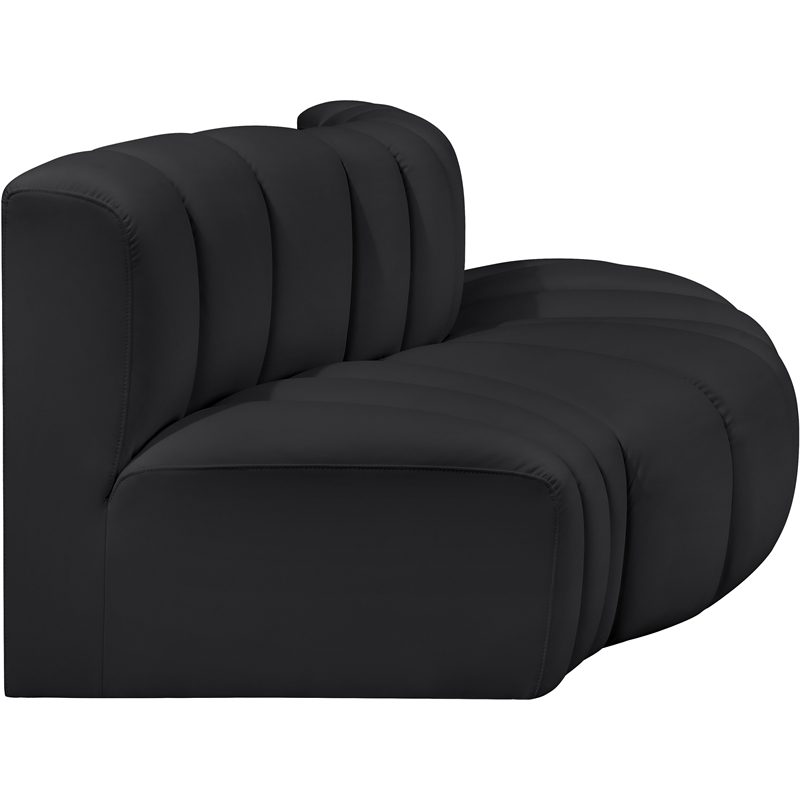 Meridian Furniture Arc Black Vegan Leather Modular Sectional