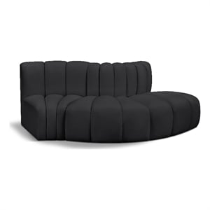 Meridian Furniture Arc Black Vegan Leather Modular Sectional