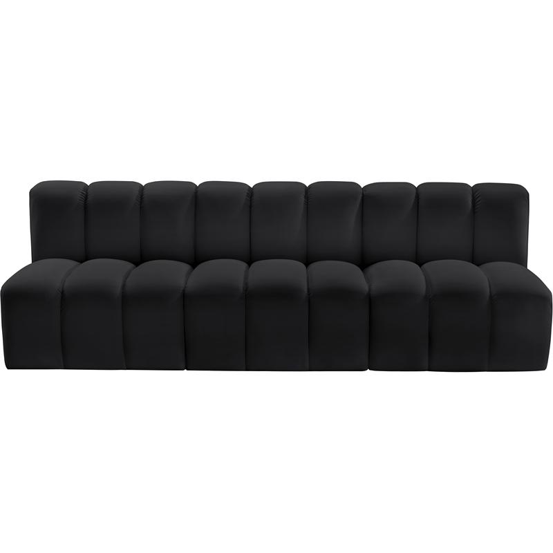 Meridian Furniture Arc Black Vegan Leather Modular Sectional