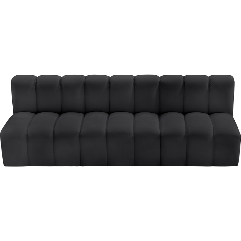 Meridian Furniture Arc Black Vegan Leather Modular Sectional