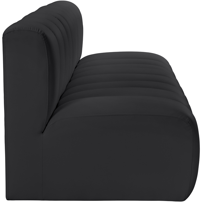 Meridian Furniture Arc Black Vegan Leather Modular Sectional