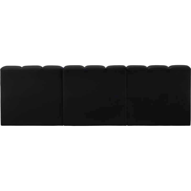 Meridian Furniture Arc Black Vegan Leather Modular Sectional