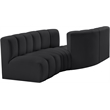 Meridian Furniture Arc Black Vegan Leather Modular Sectional