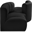 Meridian Furniture Arc Black Vegan Leather Modular Sectional
