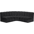 Meridian Furniture Arc Black Vegan Leather Modular Sectional