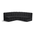 Meridian Furniture Arc Black Vegan Leather Modular Sectional