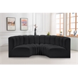 Meridian Furniture Arc Black Vegan Leather Modular Sectional