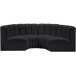 Meridian Furniture Arc Black Vegan Leather Modular Sectional