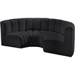 Meridian Furniture Arc Black Vegan Leather Modular Sectional