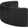 Meridian Furniture Arc Black Vegan Leather Modular Sectional