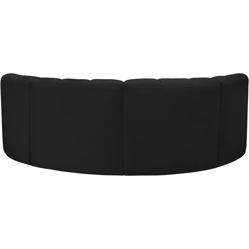 Meridian Furniture Arc Black Vegan Leather Modular Sectional