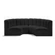 Meridian Furniture Arc Black Vegan Leather Modular Sectional