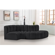 Meridian Furniture Arc Black Vegan Leather Modular Sectional