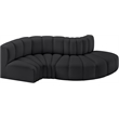 Meridian Furniture Arc Black Vegan Leather Modular Sectional