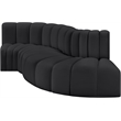 Meridian Furniture Arc Black Vegan Leather Modular Sectional